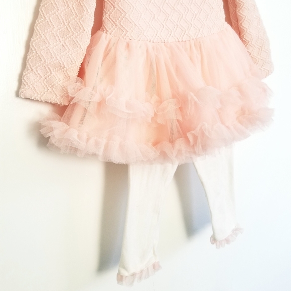Nannette Baby Peach Tutu Dress and Legging Outfit 2-piece Set Size 24 Months - Picture 6 of 11